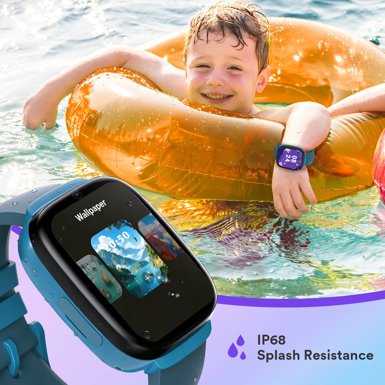 4G Kids GPS Smart Watch SIM Card Included, Video Call, Two Way Call, SOS, Parental Controls, IP68 Waterproof Child Watch