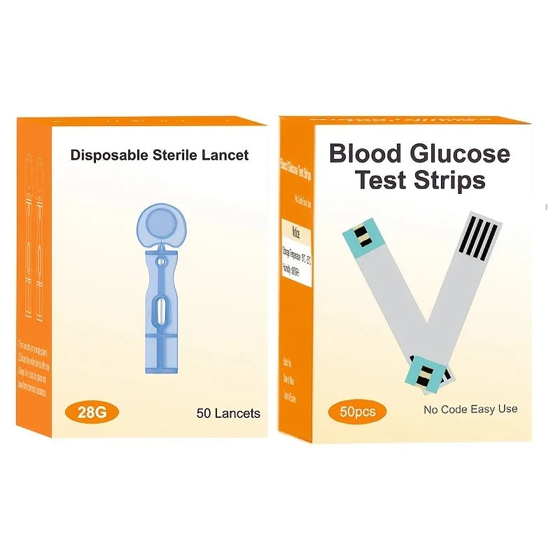 KE-86 Blood Glucose Meter Kit 50pcs Test Strips&Sterile Lancet for Diabetes Monitor Digital Glucometer Blood Sugar Meter