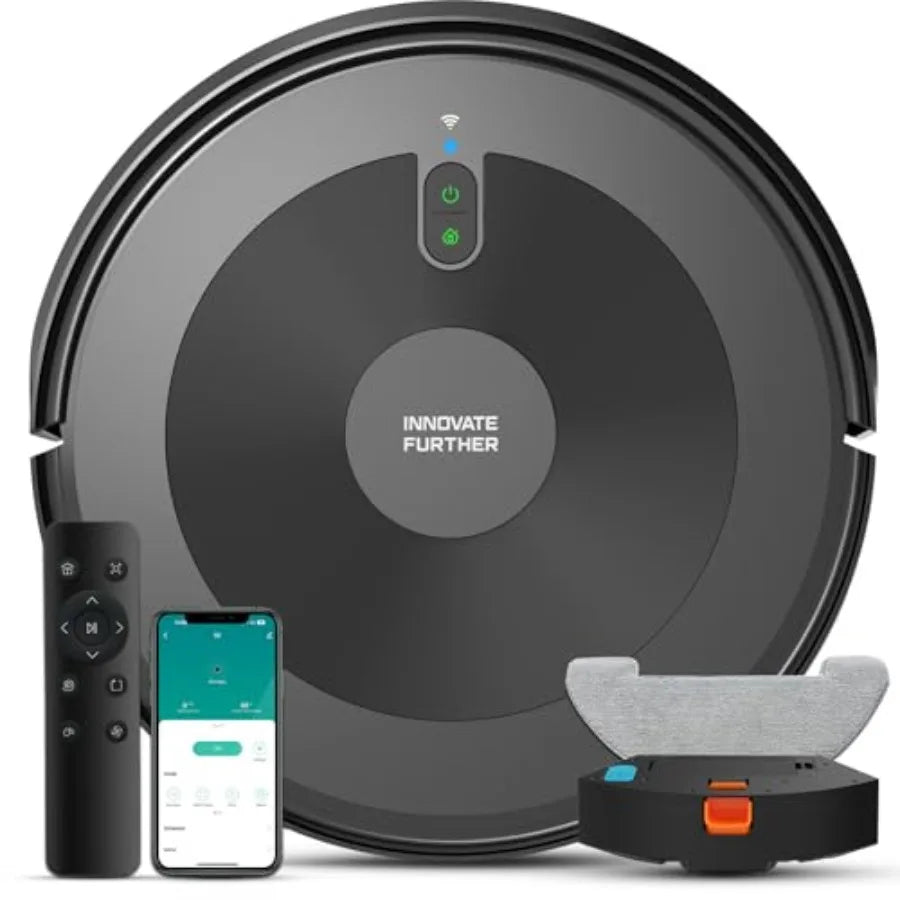 Robot Vacuum and Mop 5000Pa 3-in-1 Robotic Vacuum with Intelligent Navigation Alexa APP Control Schedule Cleaning Slim Quiet Ha