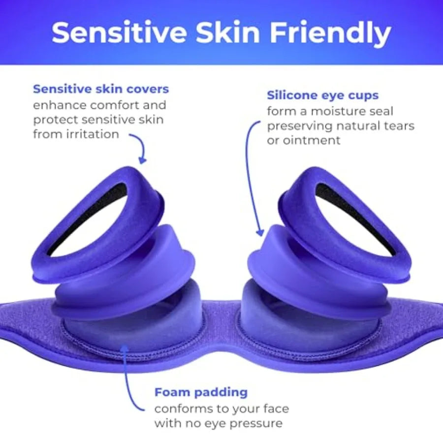 Hydrating Sleep Mask for Dry Eye Relief Moisture-Sealing Blackout Eye Mask Protects from Dust and Drafts Preserves Eye Drops an