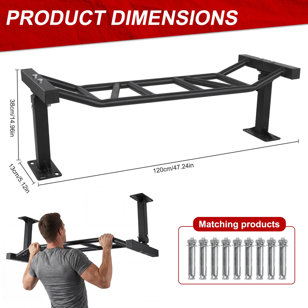 47 Inch Indoor Chin-Up Bar Adjustable Height&Supports To 600 Lbs Fitness Trainer for Garage/Home Gym and Strength Training