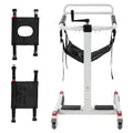 Patient Lift Transfer Chair with Adjustable Height & Width Bedside Commode Transport Chair with Wheels for Elderly and Disabled