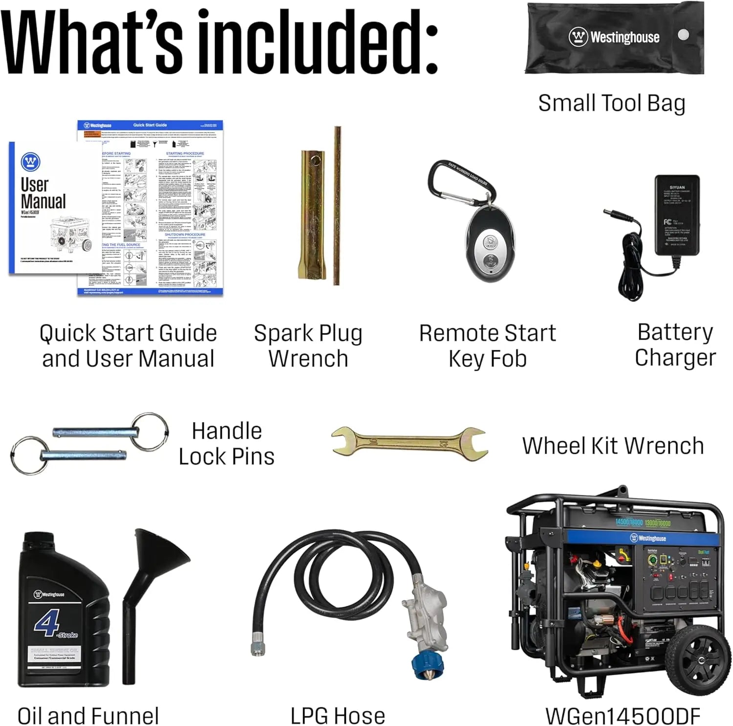Dual Fuel Portable Generator with Remote Start, 18000 Peak Watts, Transfer Switch Ready for Home Backup