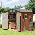Durable 8x6 Outdoor Storage Shed with Window, Lockable Door, Ideal for Garden and Patio Tool Storage