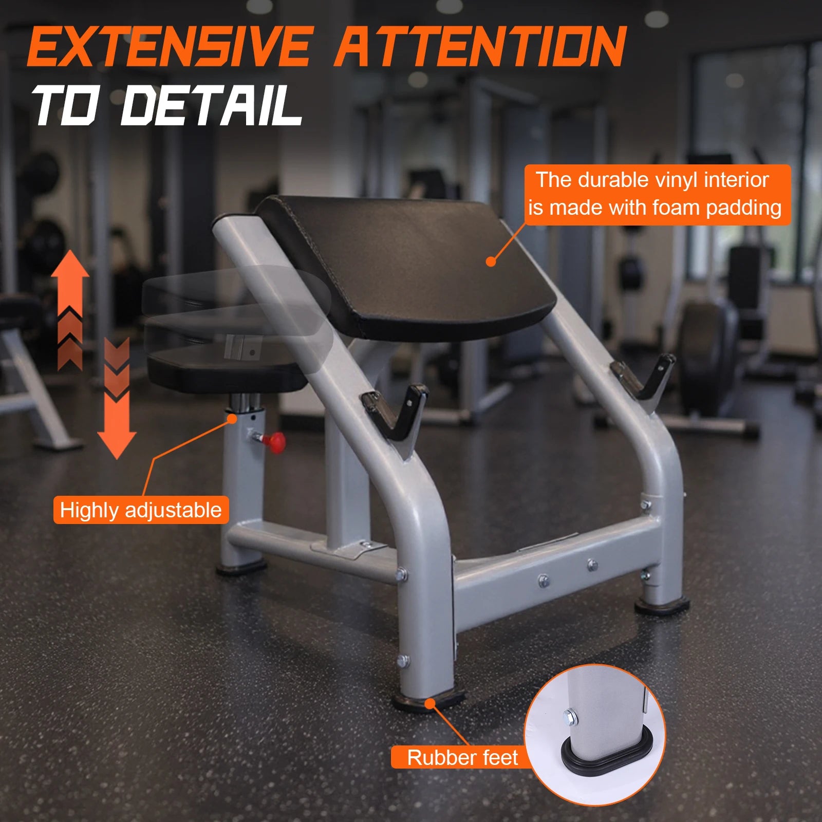 Seated Isolated Barbell Dumbbell Biceps Station with Adjustable Seat Fitness Equipment for Home Gym Strength Training