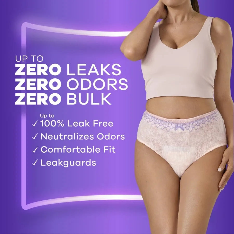 2 pack Adult Incontinence Underwear for Women and Postpartum Underwear L Size Up to 100 Bladder Leak Protection Ideal for Daily