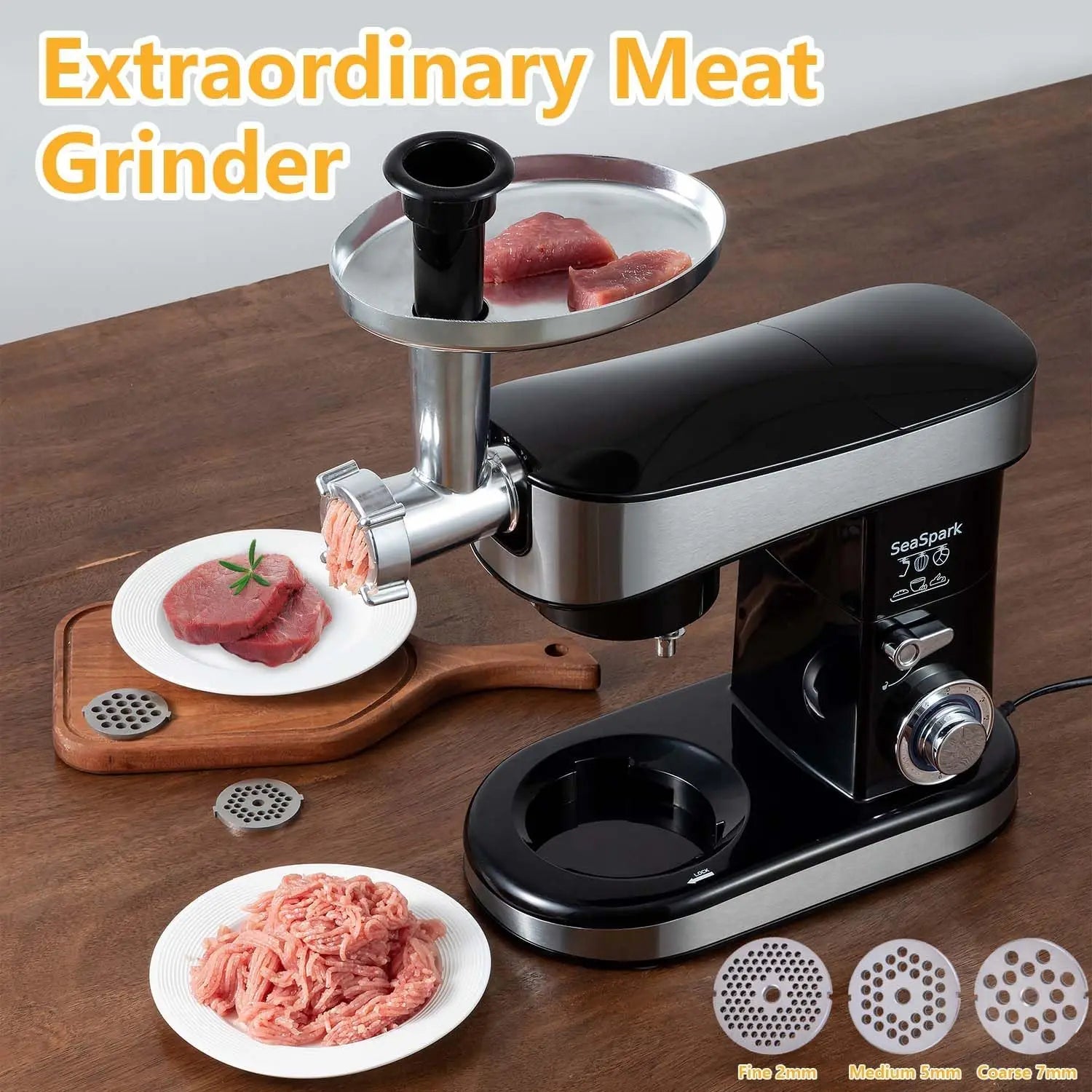 6-in-1 Stand Mixer with 6.3Qt Bowl, Meat Grinder, and Blender for Baking and Home Cooking
