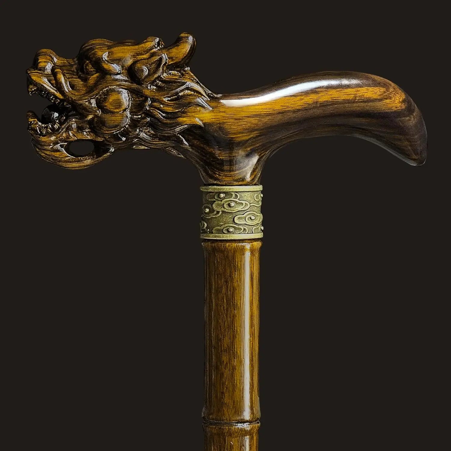 Hand Carved Wooden Walking Cane for Men and Women, Lightweight Design Supports Up to 500lbs, Ideal for Seniors and Gift Use