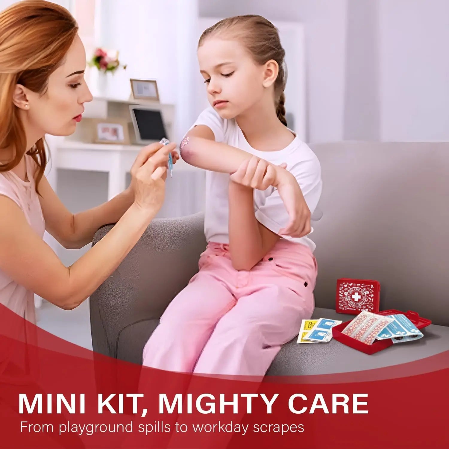 Mini First Aid Kit with 50 Items - Portable Hard Case for Travel, Camping, Home & Office (48 Packs)