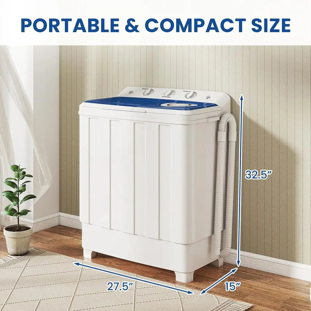 Compact 30-Pound Portable Washing Machine, 20-Pound Washer, and 10-Pound Spin Dryer Combo for Apartments, Dorms, and RVs