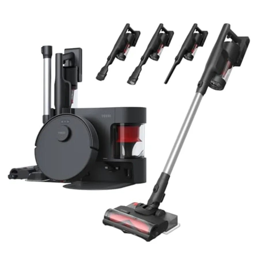 C12 Combo Cordless Stick Vacuum and Robot and Mopping All-in-one Cleaning Combot with Dual Auto Self-Emptying 10000Pa Suction a