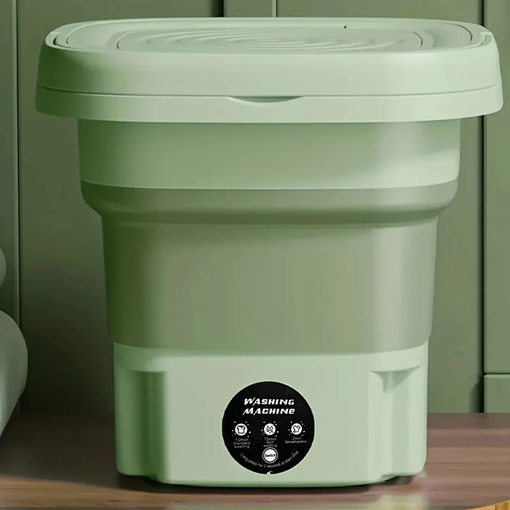 8L Folding Mini Washing Machine Portable Small Collapsible Washer Compact Lightweight Electric Washing Machine for Small Clothes