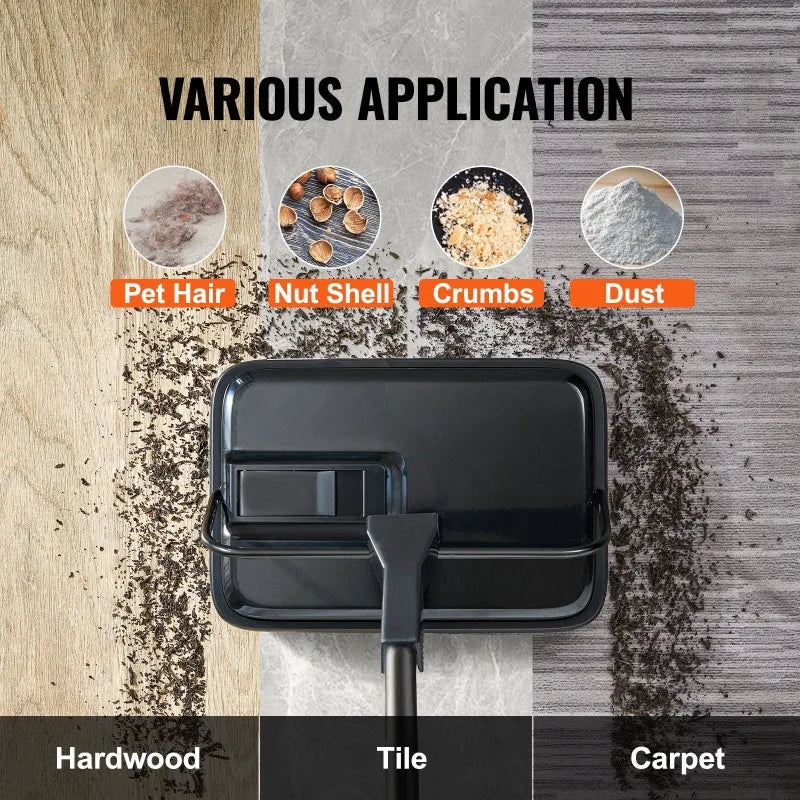 Non-Electric Carpet Sweeper 7.87in Sweeping Path 300ml Dustbin 180° Rotating Head Cleans Pet Hair Dust For Home Office Floors