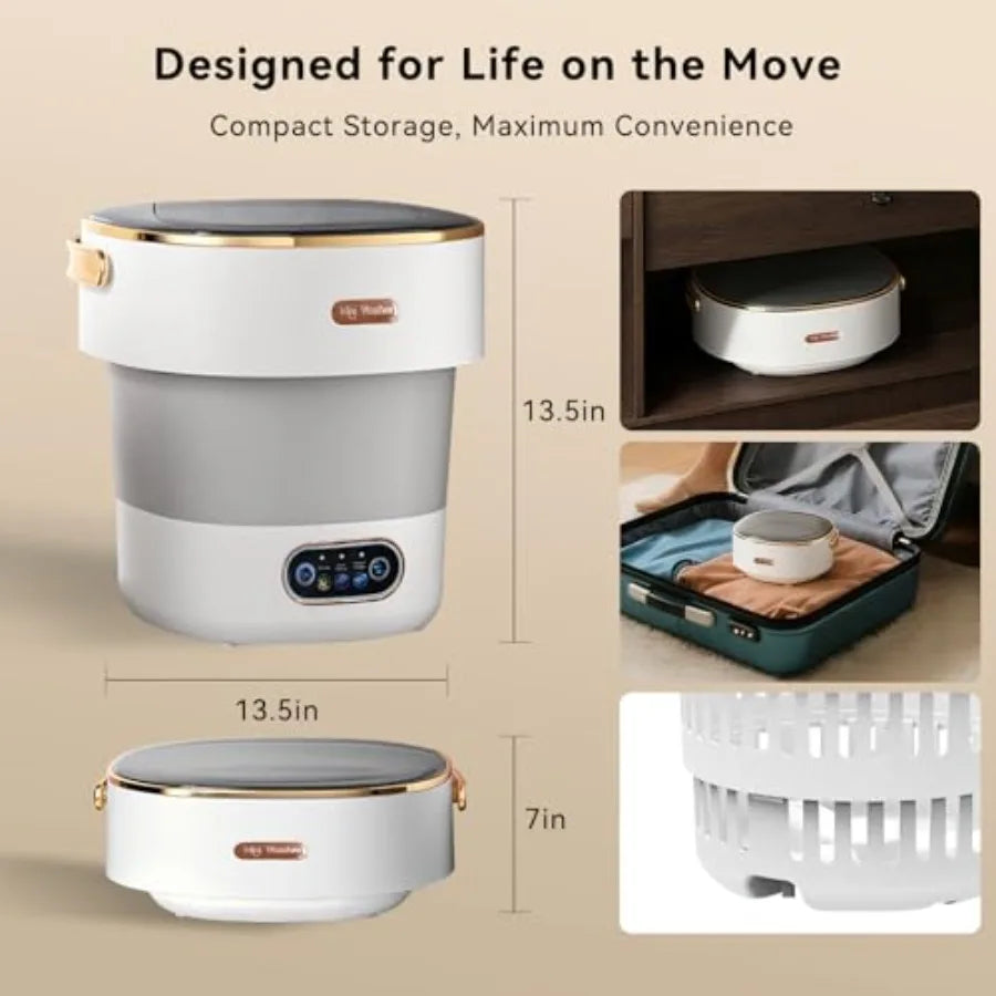 Portable Foldable Washing Machine Mini Washer for Deep Cleaning Ideal for Underwear Baby Clothes Compact for Apartment Dorm Hot