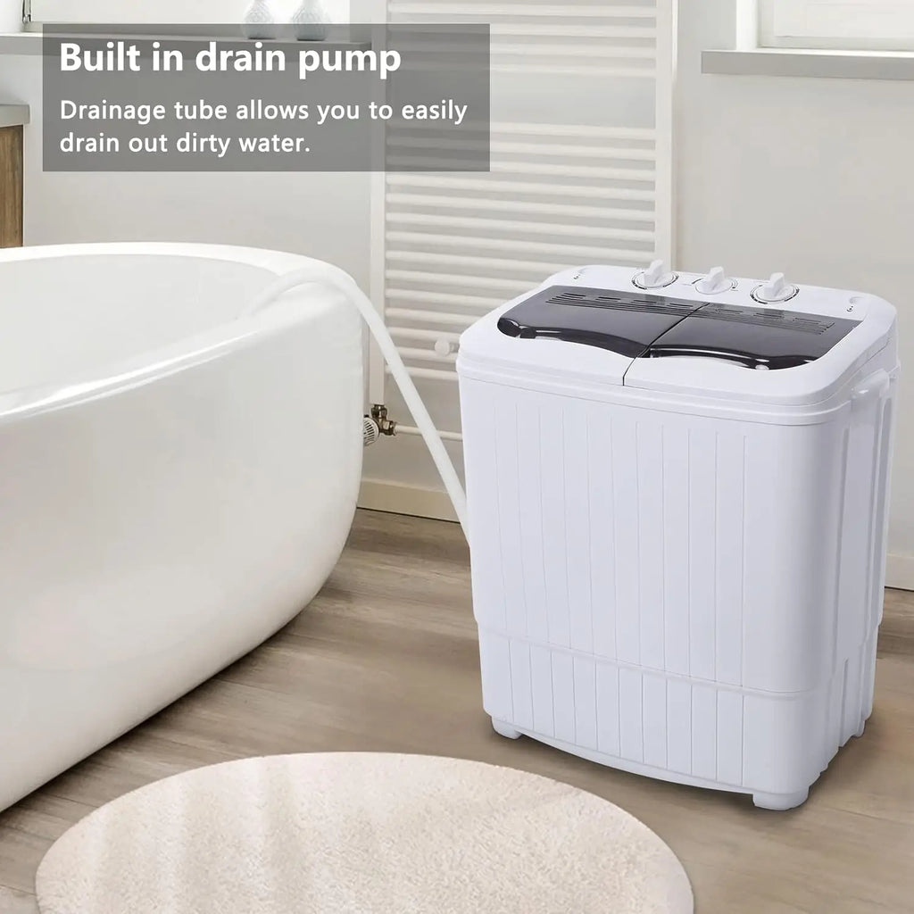 Portable Washing Machine 15LBS Built-in Drain Pump, Compact Mini Washer Machine & Spin Combo, Small Twin Tub Washer, Customized