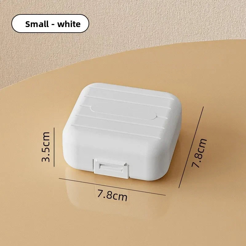 Portable mini medicine box, double sealed medicine pill storage box, seven days a week snap-on compartment medicine boxUI