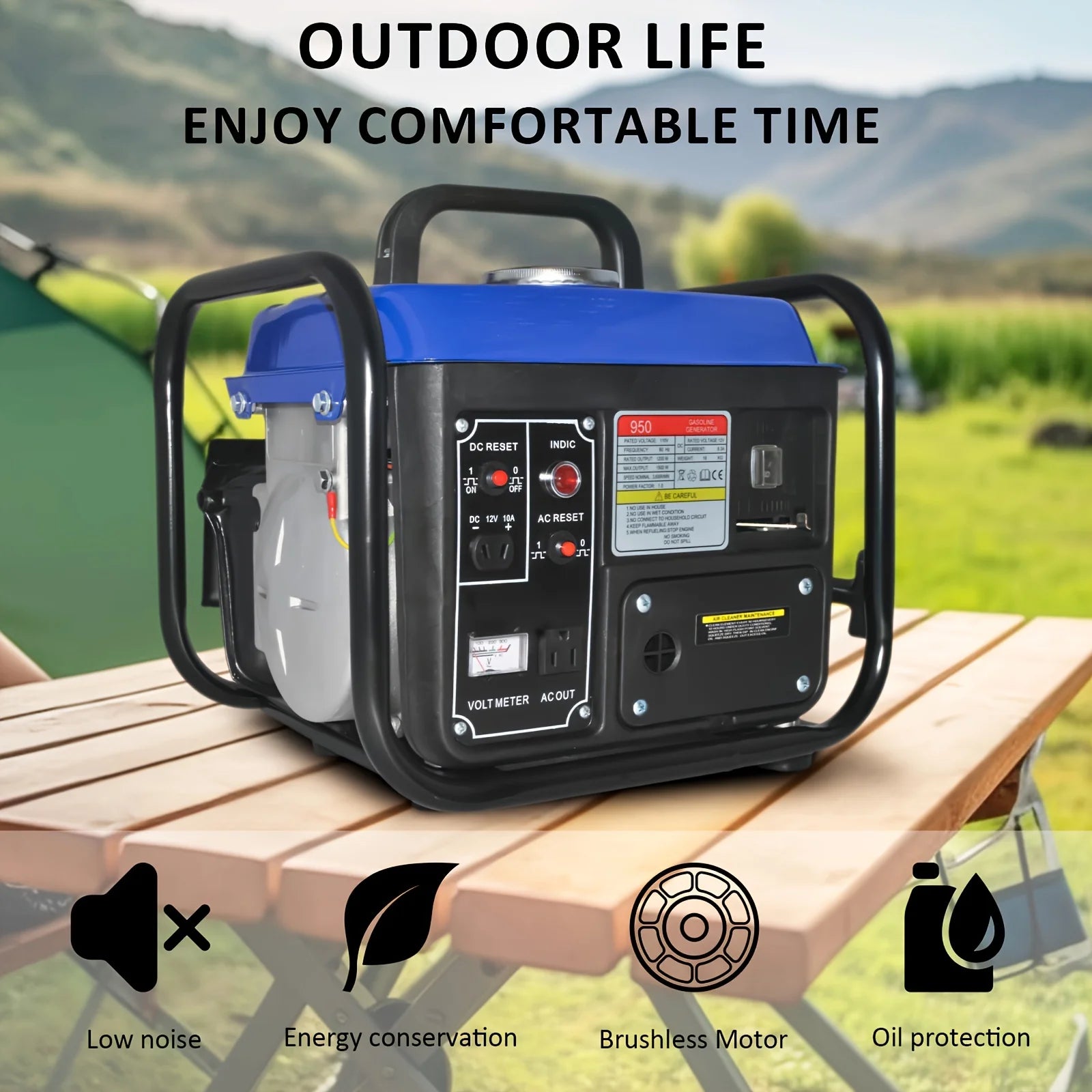 1500W Portable Generator, Small Generator For Camping Outdoor, Ultralight, EPA Compliant