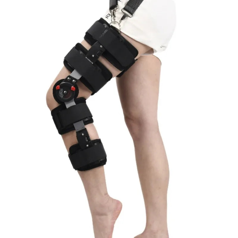 Adjustable Knee Brace Hinged Support Carbon Fiber Stay for Leg Fracture Meniscus Rehabilitation Post Surgery Recovery Breathable