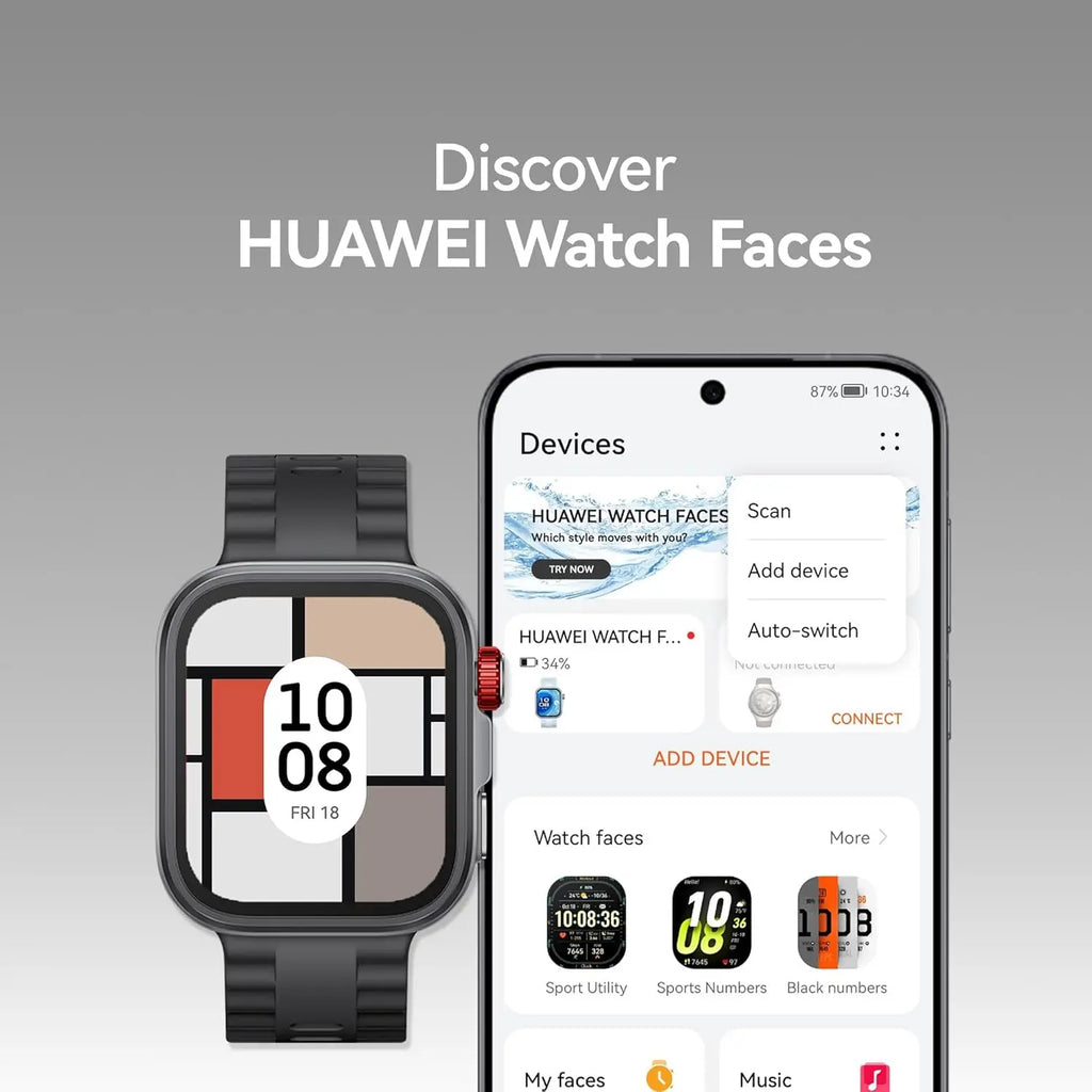HUAWEI WATCH FIT 4 Pro Smart Watch for Men Women Outdoor Enthusiasts, 1.82" Sapphire Screen & Titanium, 9.3mm Thickness, ECG, up