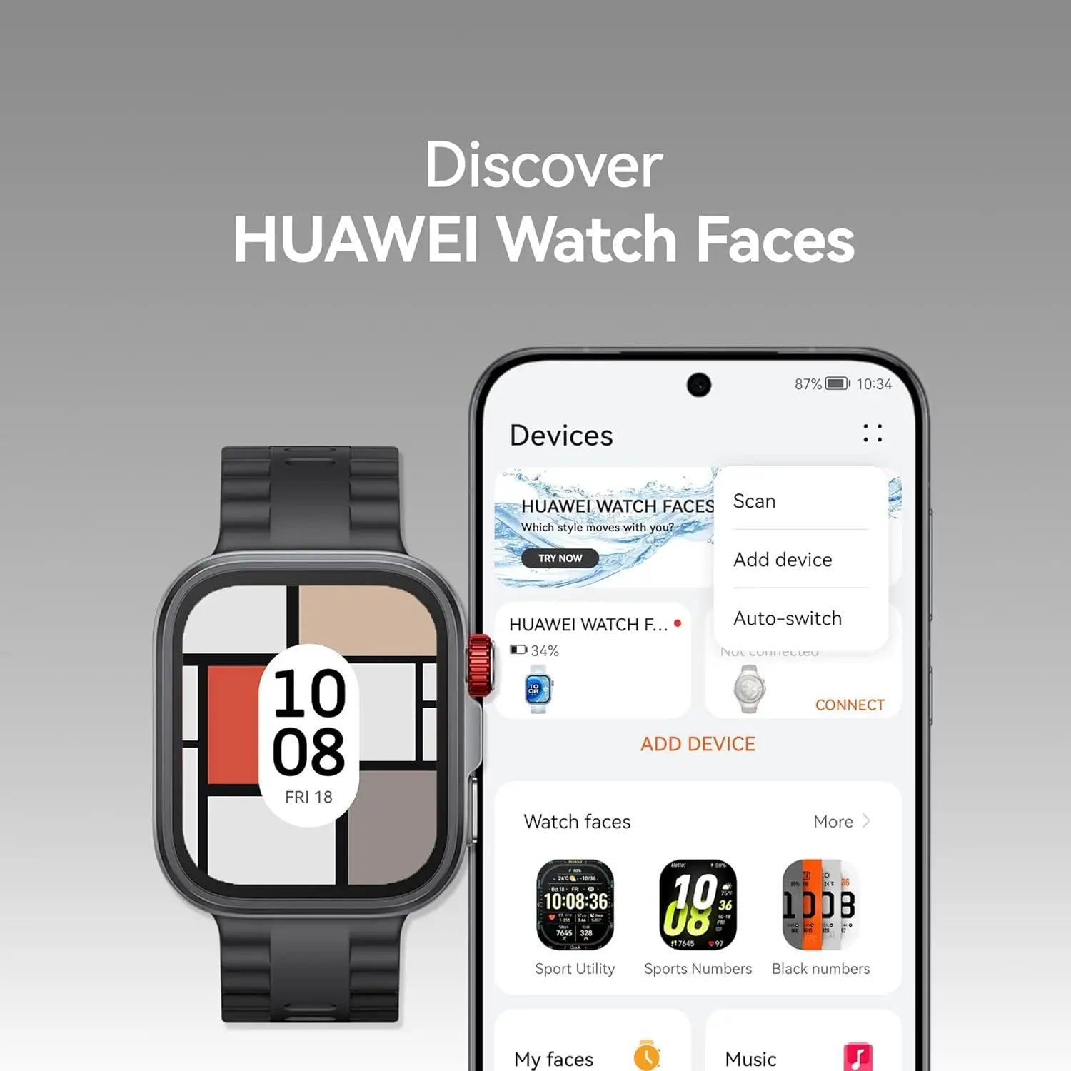 HUAWEI WATCH FIT 4 Pro Smart Watch for Men Women Outdoor Enthusiasts, 1.82" Sapphire Screen & Titanium, 9.3mm Thickness, ECG, up
