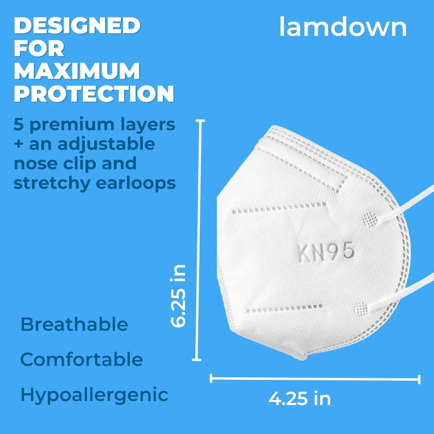 600-Pack KN95 Face Masks, Individually Wrapped, Premium Disposable Dust Mask in White