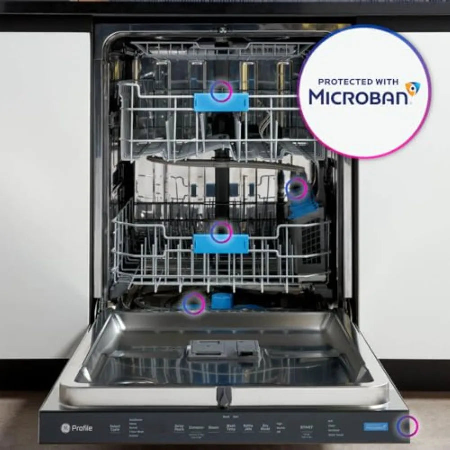 Smart Built-in Dishwasher with Top Control 24 in Profile Stainless Steel Finish Microban Technology 44 dBA Fingerprint Resistan