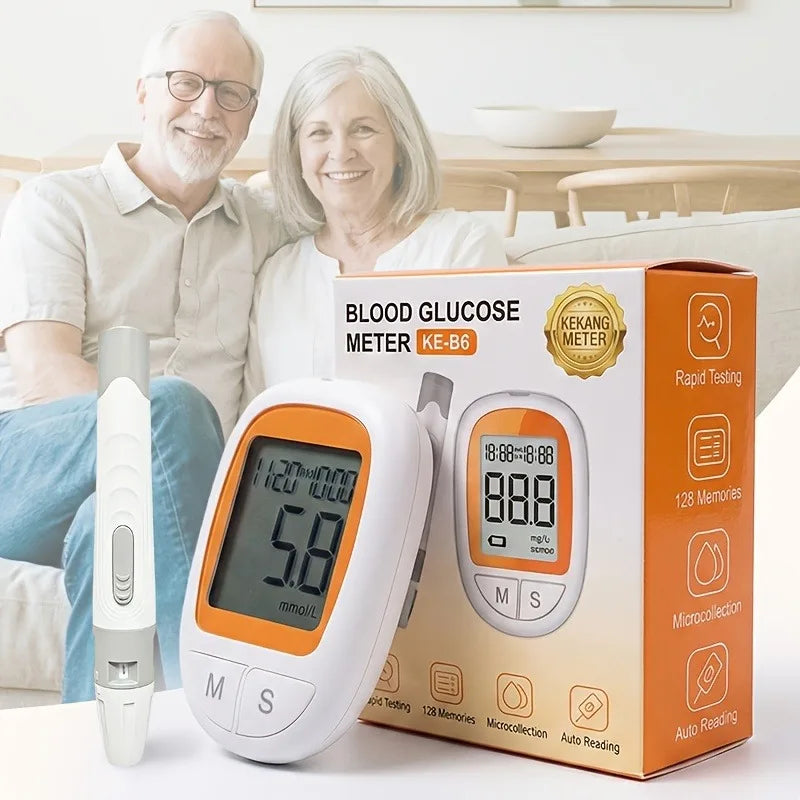 KE-86 Blood Glucose Meter Kit 50pcs Test Strips&Sterile Lancet for Diabetes Monitor Digital Glucometer Blood Sugar Meter