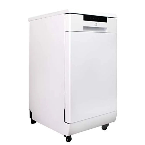18 Energy Star Portable Dishwasher in White for Kitchen Use with Durable Stainless Steel Interior and Efficient Cleaning Perfor