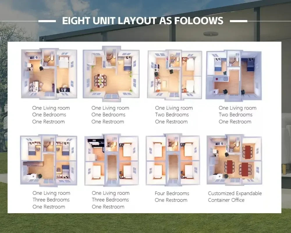 Expandable Prefab Tiny Home - 40ft Portable Container House with 3 Bedrooms 1 Kitchen & Bathroom Perfect for Off-Grid Adventures