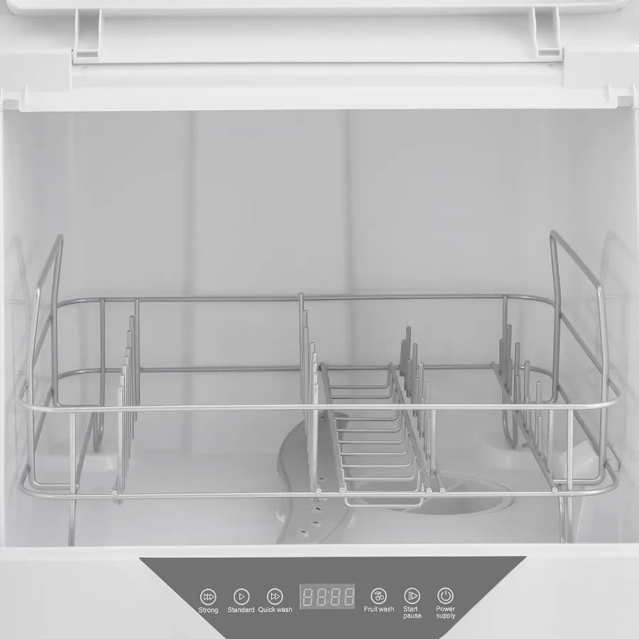 Portable Countertop Dishwasher with 1.5-meter Inlet/Outlet Hoses 4 Wash Programs 360 All-Round Washing Mini Compact Design for