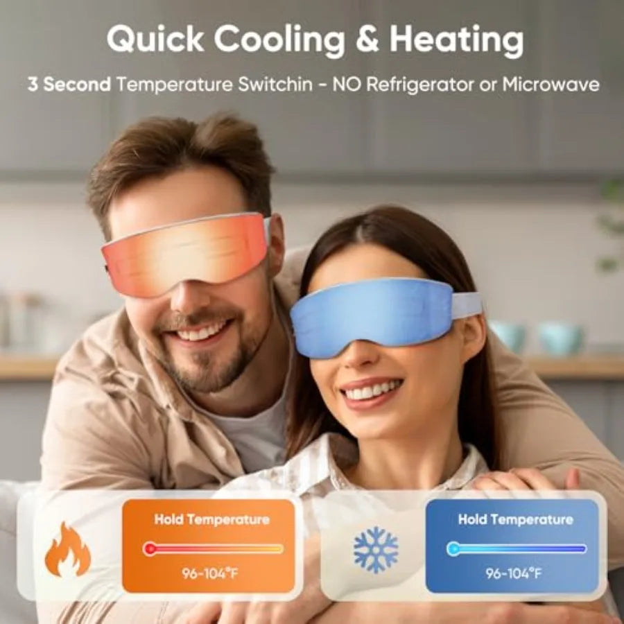 Eye Massager with Heat and Cooling Smart Sleep Mask for Migraine and Headache Relief with Bluetooth Music Face Massager Mask fo