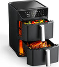 12.6QT Dual Basket Air Fryer for 10-12 People, Cooks Whole Chicken, 10-in-1 Functions with SyncFinish, Dishwasher-Safe