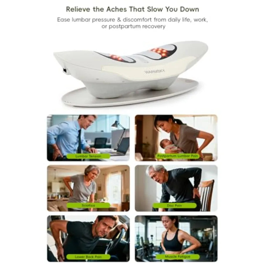 Smart Lower Back Massager with Soothing Warm Therapy and Air Traction Spinal Decompression Device for Sciatica Relief Lumbar Pr