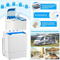 Compact Twin-Tub Washer & Dryer, 16lbs Capacity, 9.6lbs Wash and 6.4lbs Spin, Semi-Automatic, Ideal for Dorms & Apartments, Blue