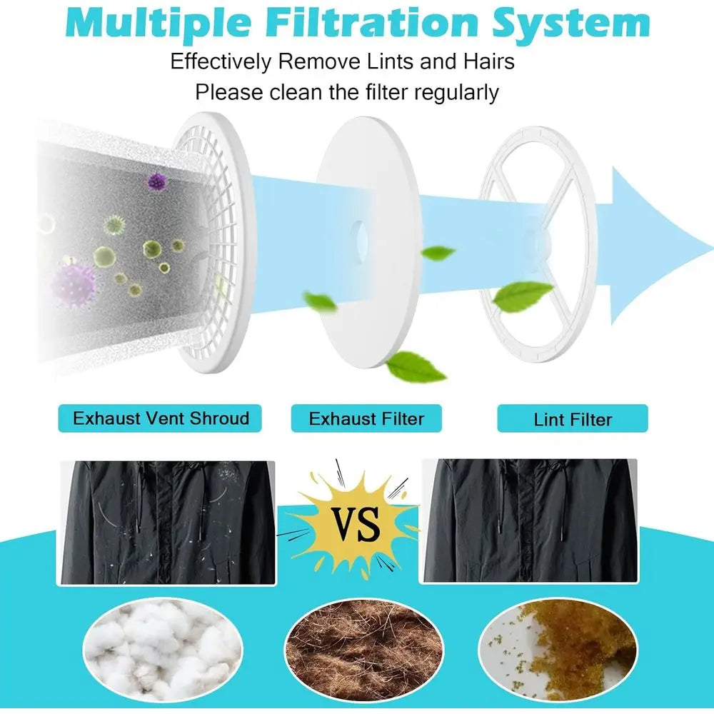 Front Load Stainless Steel Clothes Dryer with Touch Panel, 4 Drying Modes, Adjustable Vent, 13.2 lbs, 1500W, White