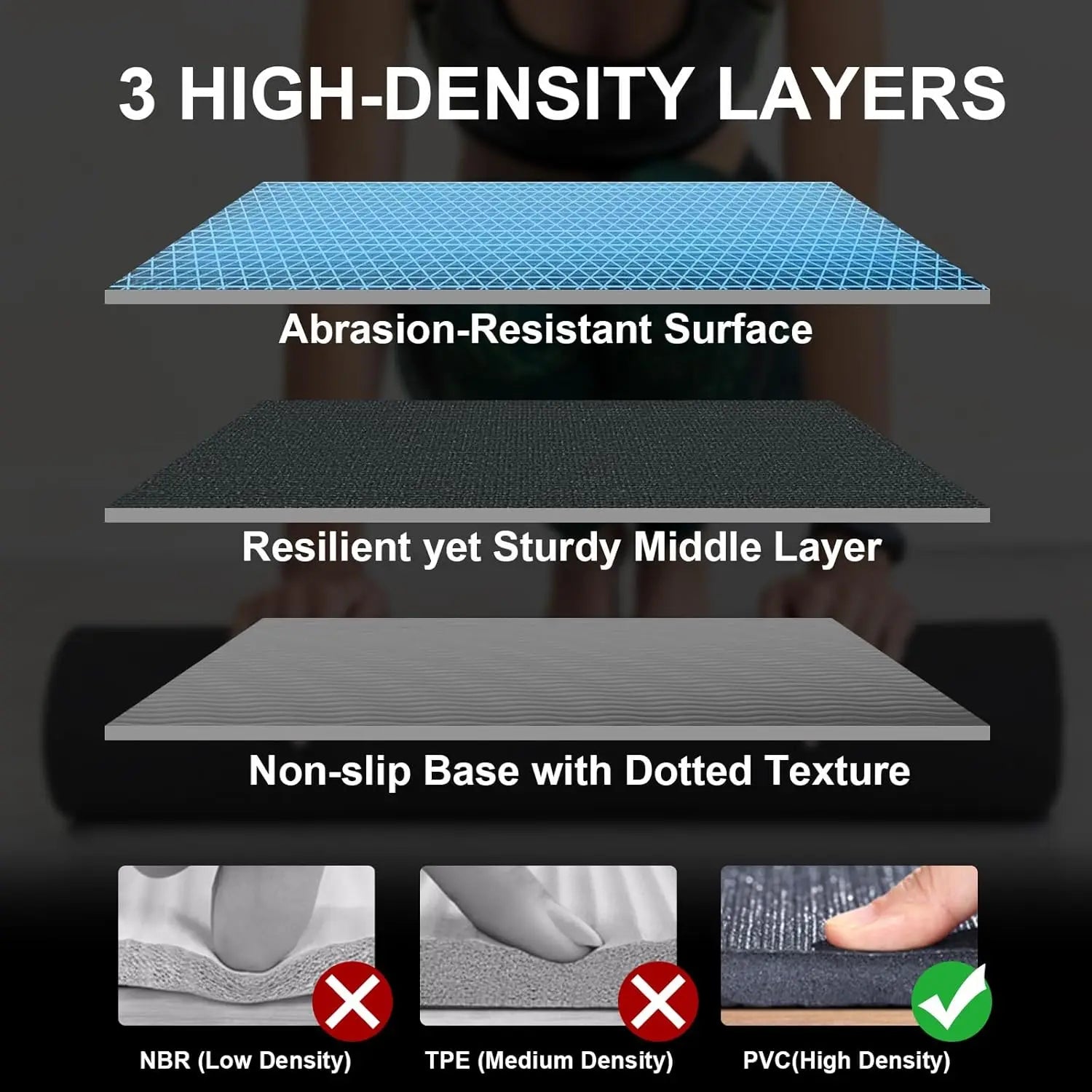 Large 6x4ft Gym Floor Mat - Shock-Absorbent, Non-Slip Workout Mat for Weightlifting, Yoga & Cardio