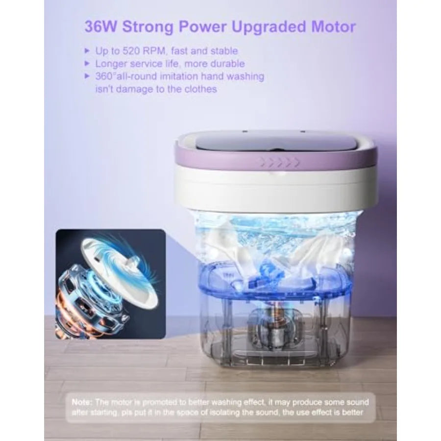 16L Portable Washing Machine Large Capacity Compact Laundry Machine of Underwear Baby Clothes Socks 3 Cleaning Modes Suitable f