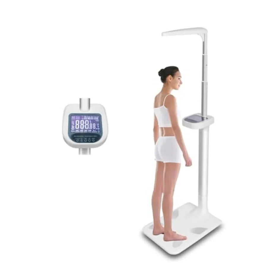 Smart Digital Physician Scale 440lb Capacity Medical Scale for Body Weight and Height Ultrasonic LCD Display Digital Scale with