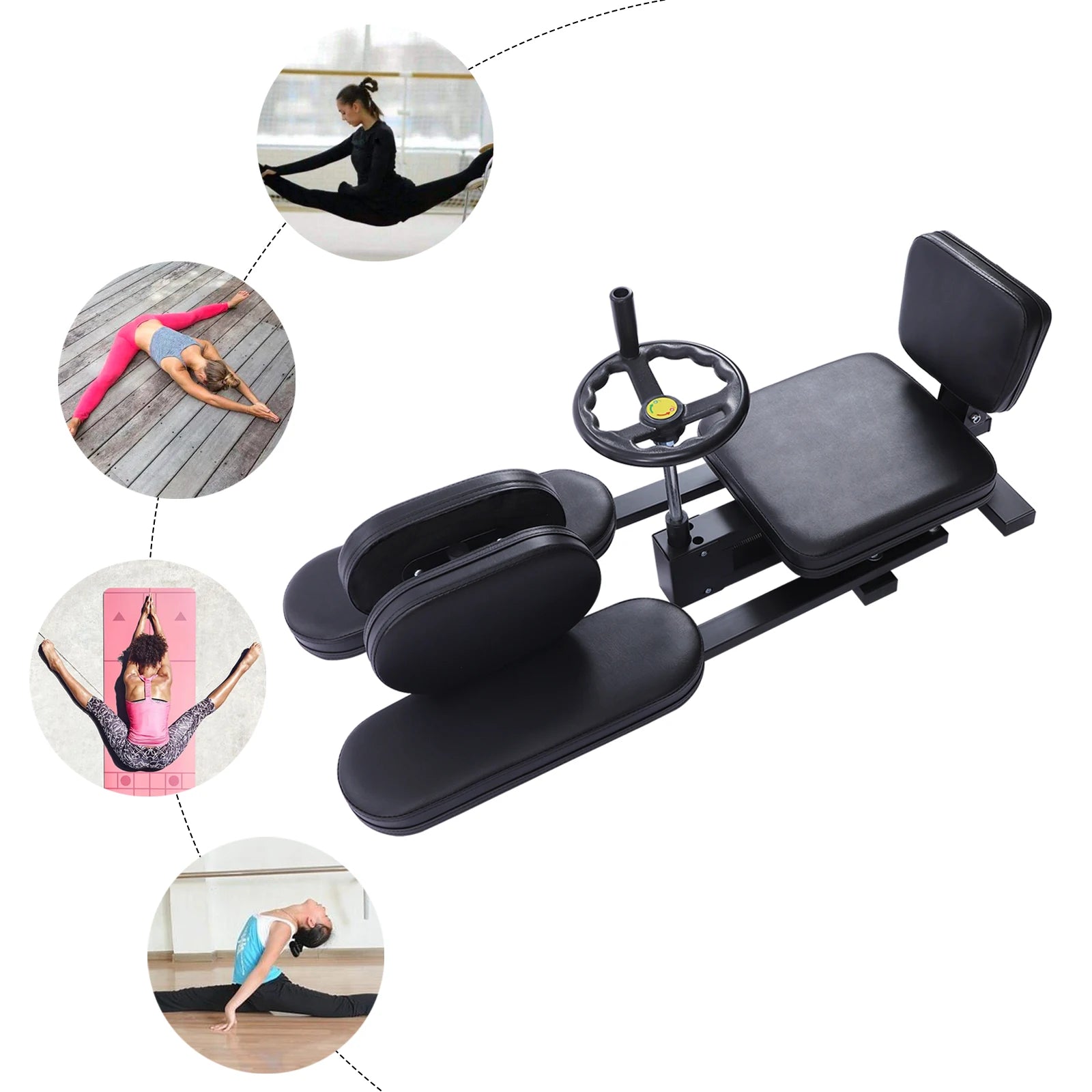 220lbs Load-bearing Capacity Professional Leg Stretcher 180° Adjustable with Handwheel for Splits, Home Gym & Yoga