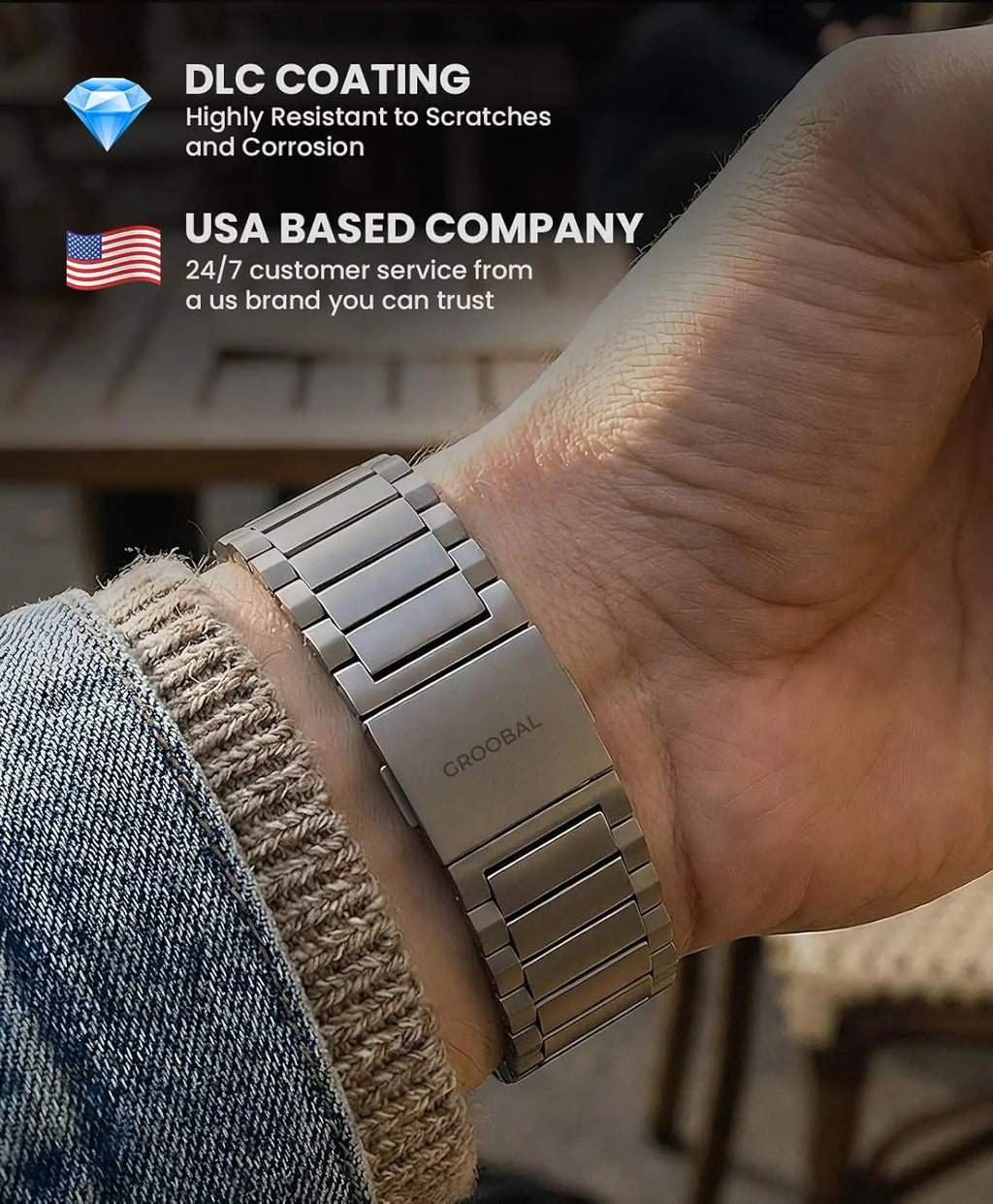 Titanium Watch Band for Apple Watch Ultra & Series 46mm/49mm, Magnetic Clasp, Durable Scratch-Resistant Metal