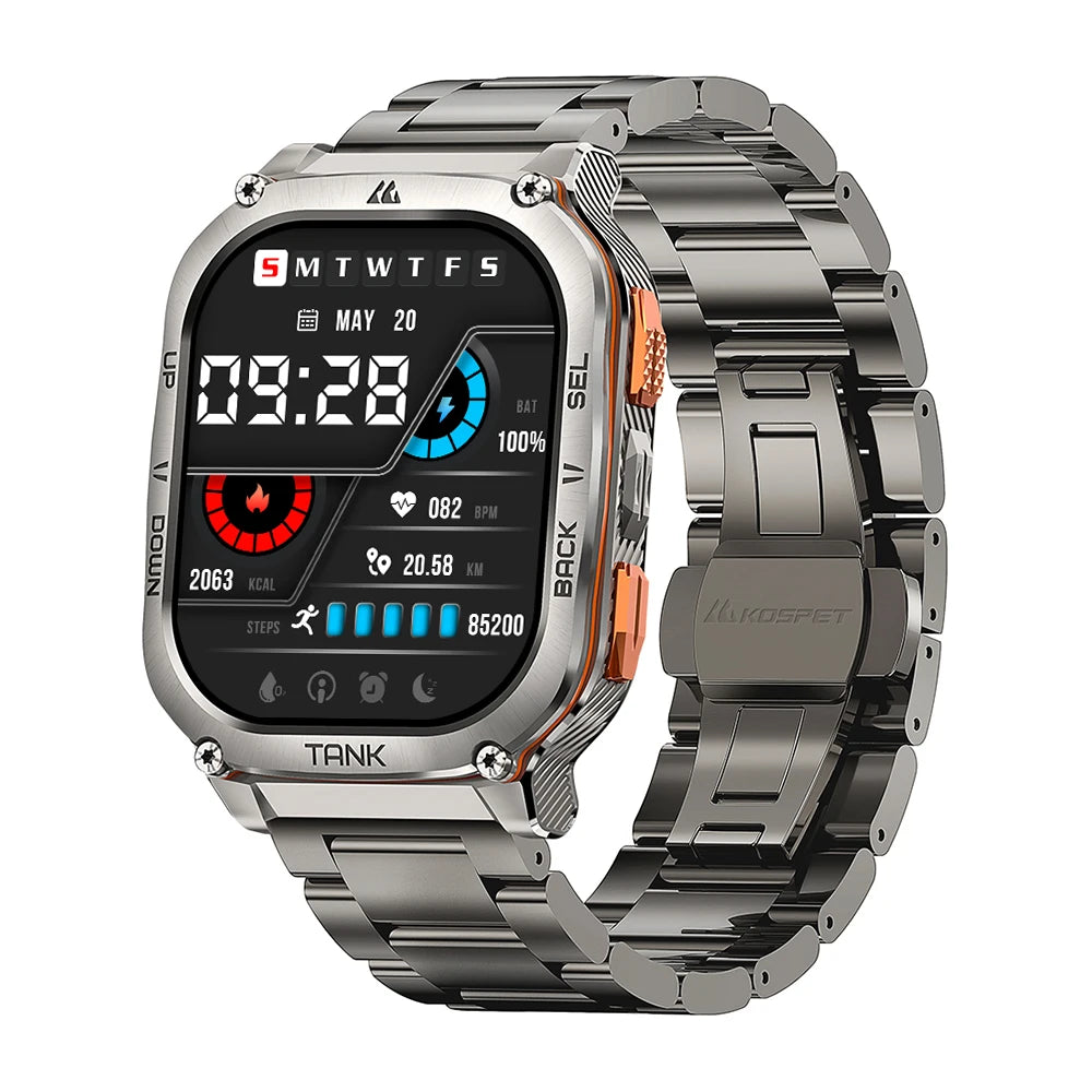 2025 New KOSPET TANK M3 Ultra GPS Smartwatch For Men Waterproof 5ATM AMOLED AOD 480mAh Digital Bluetooth Call Men's Watches