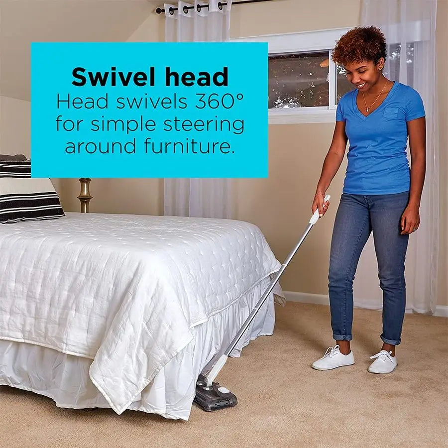 Carpet Sweeper 50 Minute Lithium Floor Sweeper, MultiSurface Use, Easy One Hand Cleaning, Self Standing, Charger Included HFS115