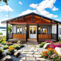 20ft Luxury Expandable Tiny Home for Sale, Prefab Folding Container House 2 Bedroom 1 Living Room 1 Bathroom