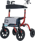 All-Terrain Rollator Walker with Seat, Outdoor Rolling Walker, 12” Non-Pneumatic Tire Front Wheels, Compact Folding Desi