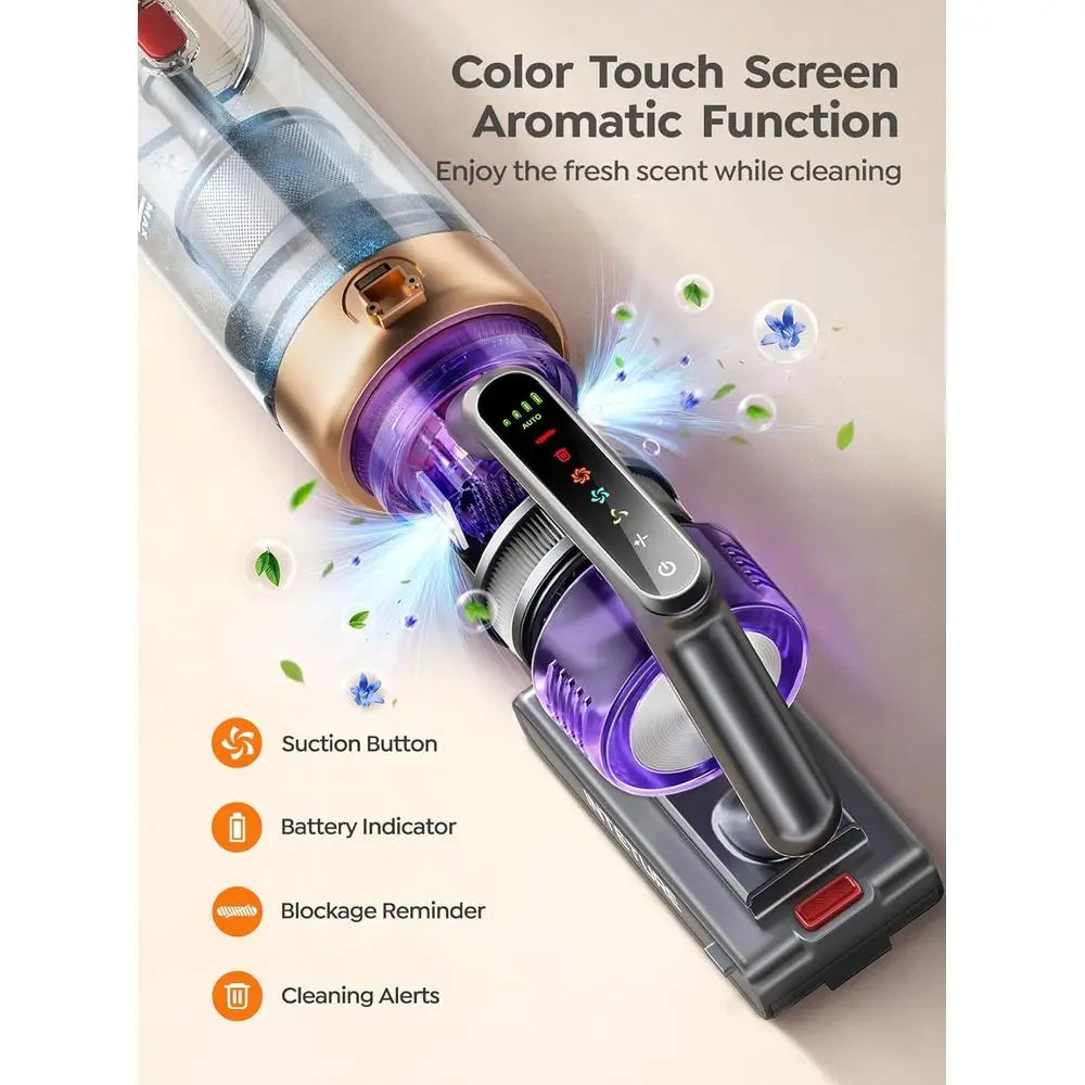 Cordless Vacuum Cleaner, 600W 50KPA 65 Mins Vacuum Cleaners for Home, Cordless Stick Vacuum with Powerful Suction, Wall Mount Ch