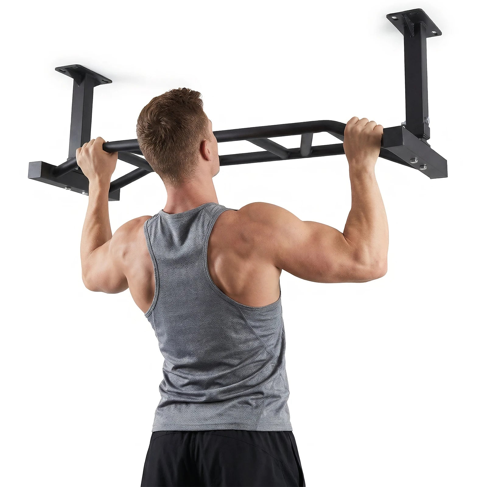 47 Inch Indoor Chin-Up Bar Adjustable Height&Supports To 600 Lbs Fitness Trainer for Garage/Home Gym and Strength Training