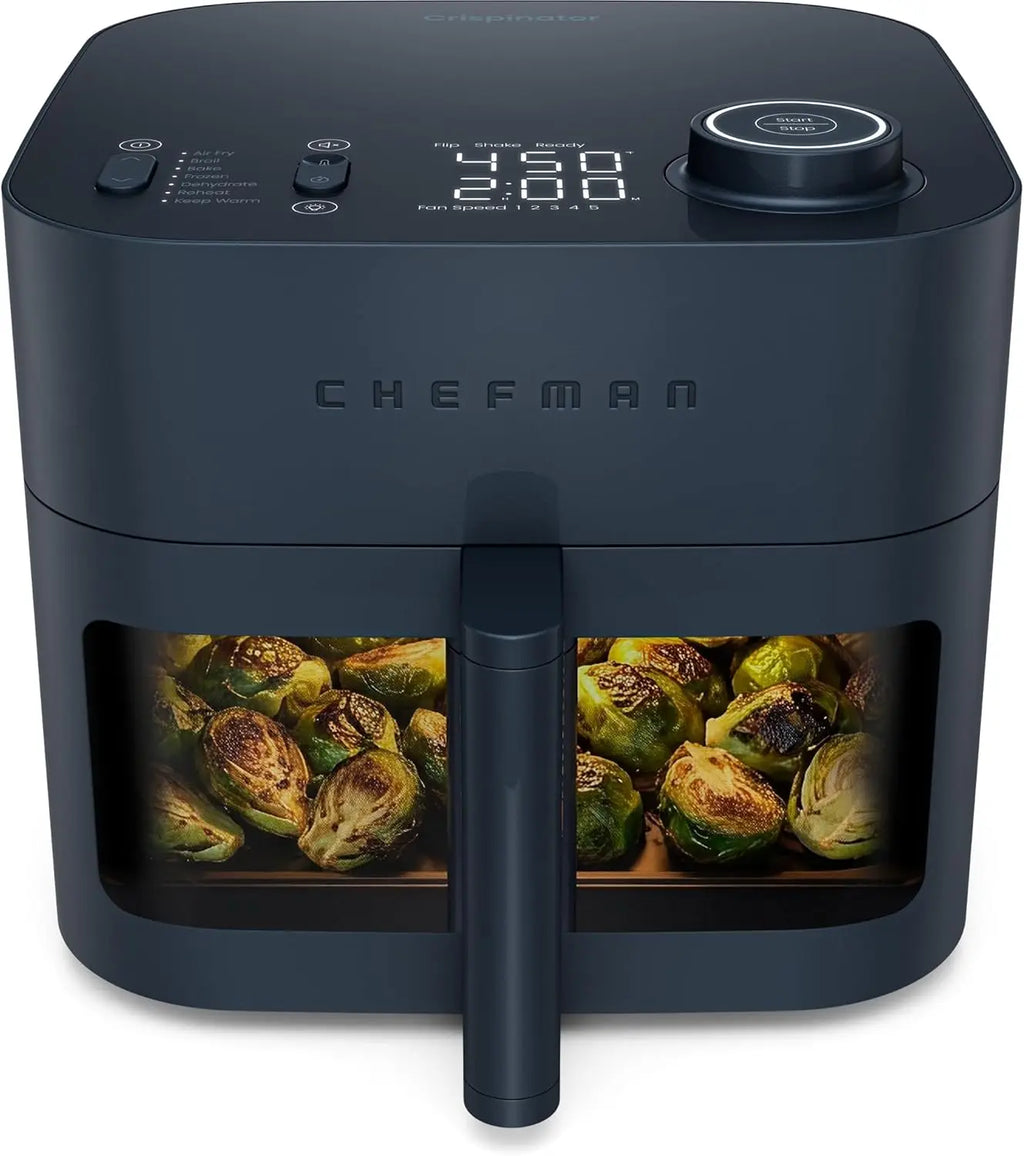 7-in-1 Air Fryer with 8 Qt Capacity, 450°F Max Temp for Fast, Even Cooking, Bake, Broil, Dehydrate
