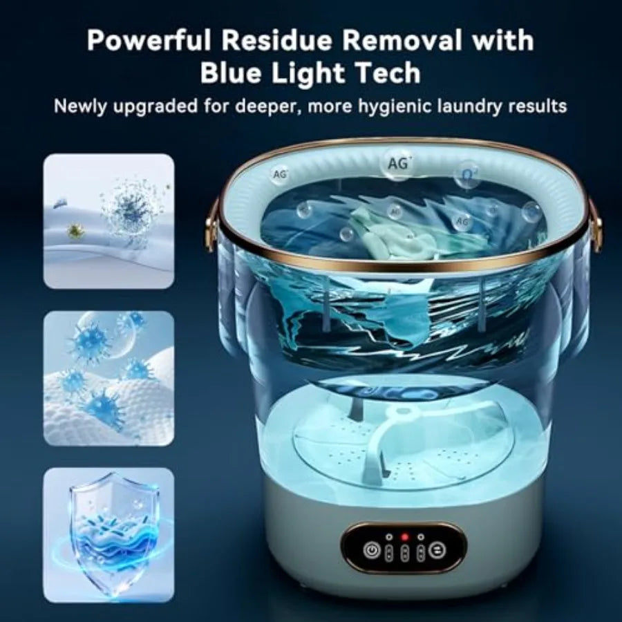 Portable Foldable Washing Machine Mini Washer for Deep Cleaning Ideal for Underwear Baby Clothes Compact for Apartment Dorm Hot