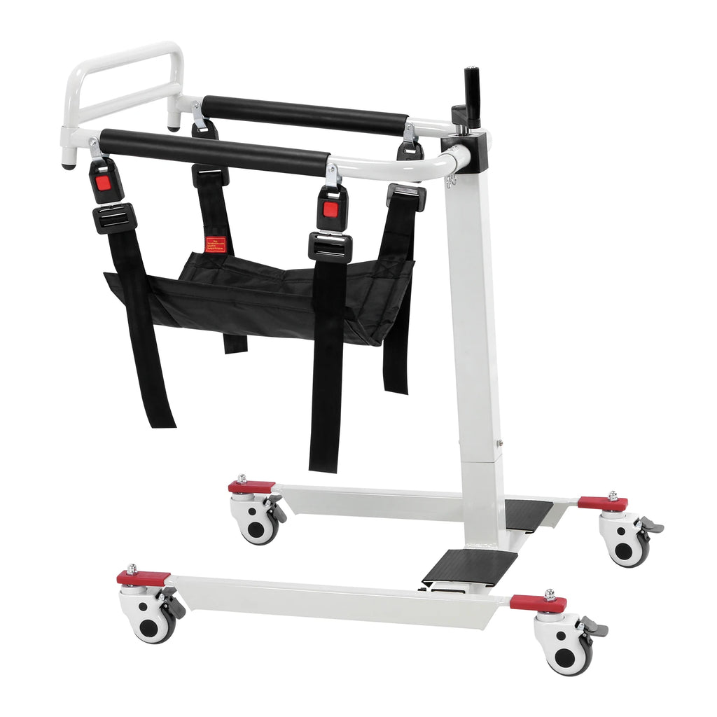 Lightweight Bedside Bathroom Wheelchair with Adjustable Height & Width Patient Transfer Aid with Wheels for Elderly and Disabled