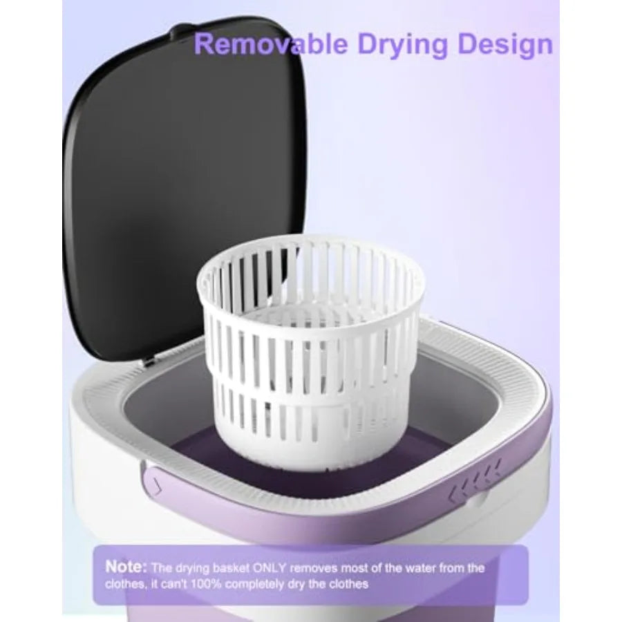 16L Portable Washing Machine Large Capacity Compact Laundry Machine of Underwear Baby Clothes Socks 3 Cleaning Modes Suitable f